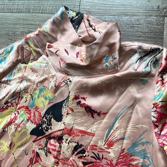 Wilfred silk floral LAVERNE maxi dress roebuck/ sun kissed NWT XXS - Picture 3 of 10